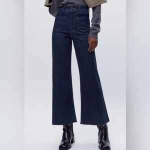 ZARA High Waist Straight Wide Leg Jeans Size 14